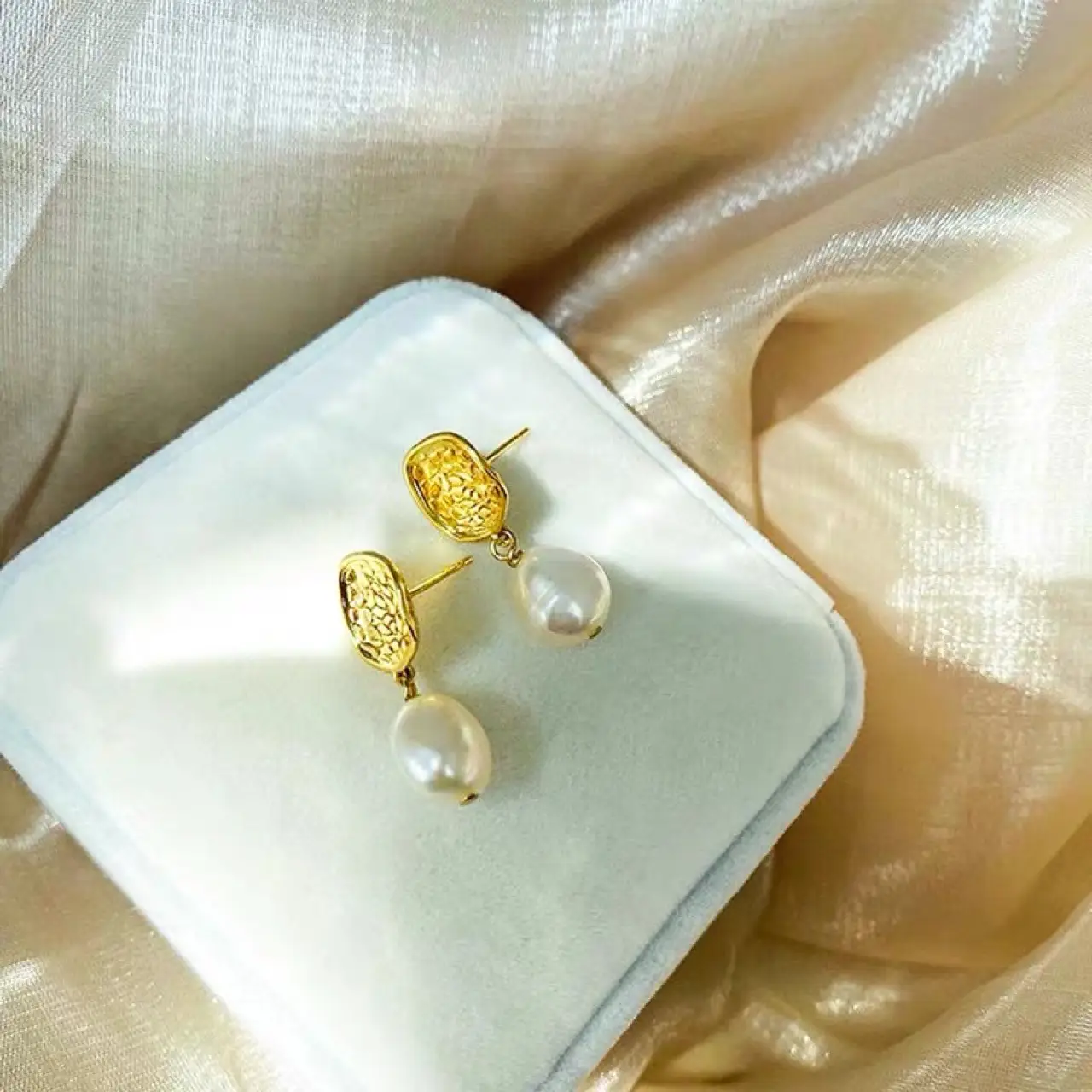 Elegant Pearl Earrings for Women Gold Plated