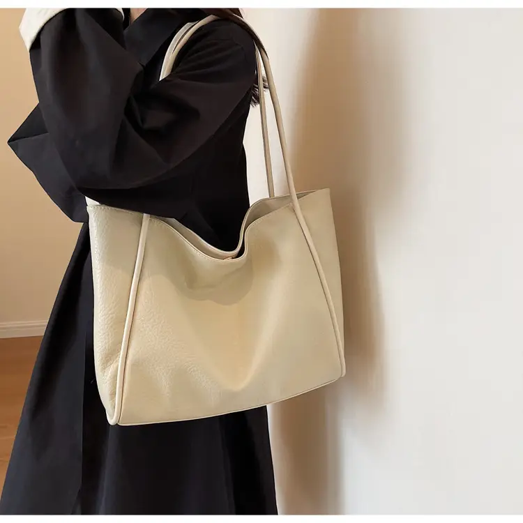 Korean Style Brown Leather Tote Bag for Women — feature 10