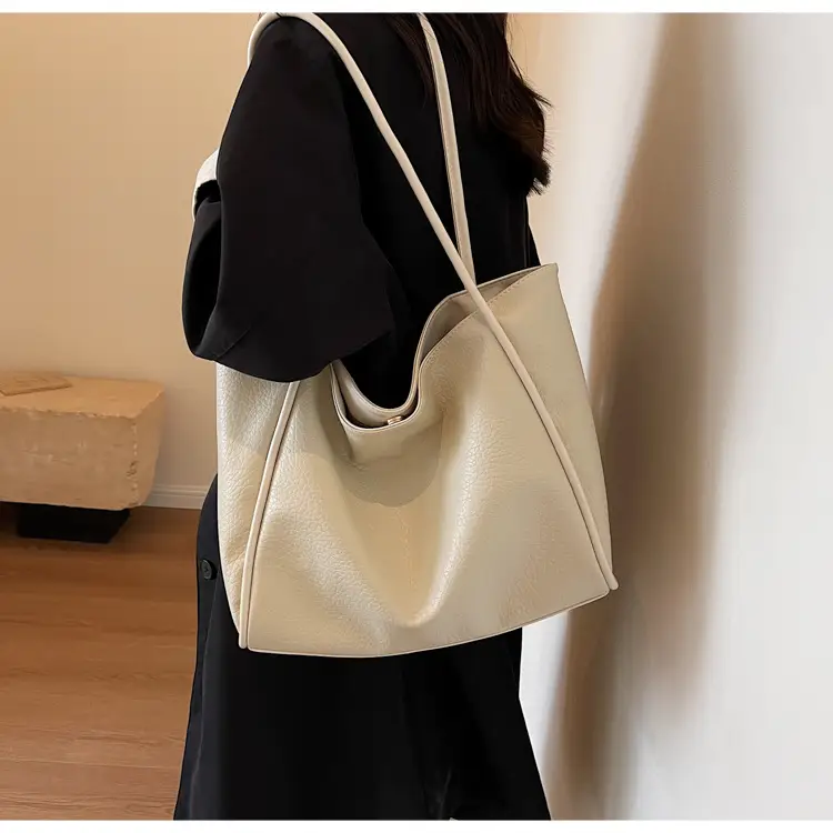 Korean Style Brown Leather Tote Bag for Women — feature 11