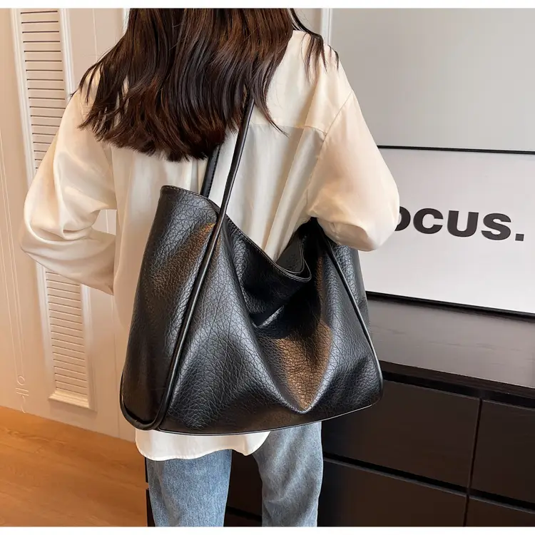 Korean Style Brown Leather Tote Bag for Women — feature 13