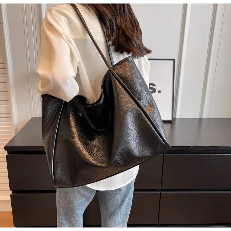Korean Style Brown Leather Tote Bag for Women — feature 15