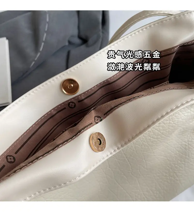 Korean Style Brown Leather Tote Bag for Women — feature 4