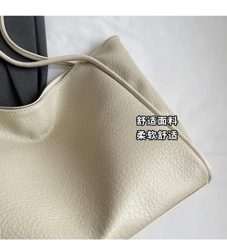 Korean Style Brown Leather Tote Bag for Women — feature 5