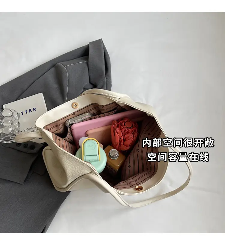 Korean Style Brown Leather Tote Bag for Women — feature 6