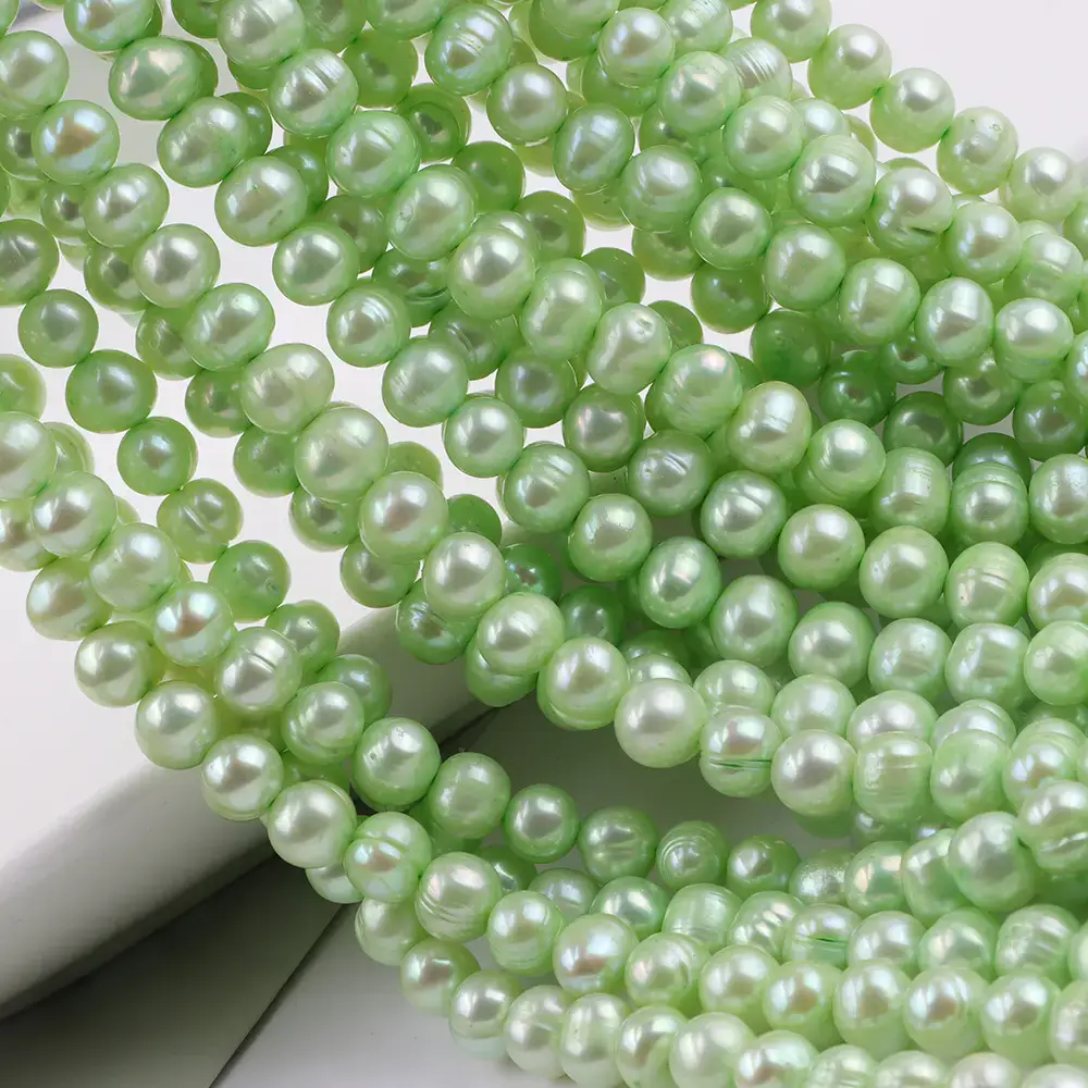 7-8mm Fluorescent Green Micro Thread Round Beads — feature 3