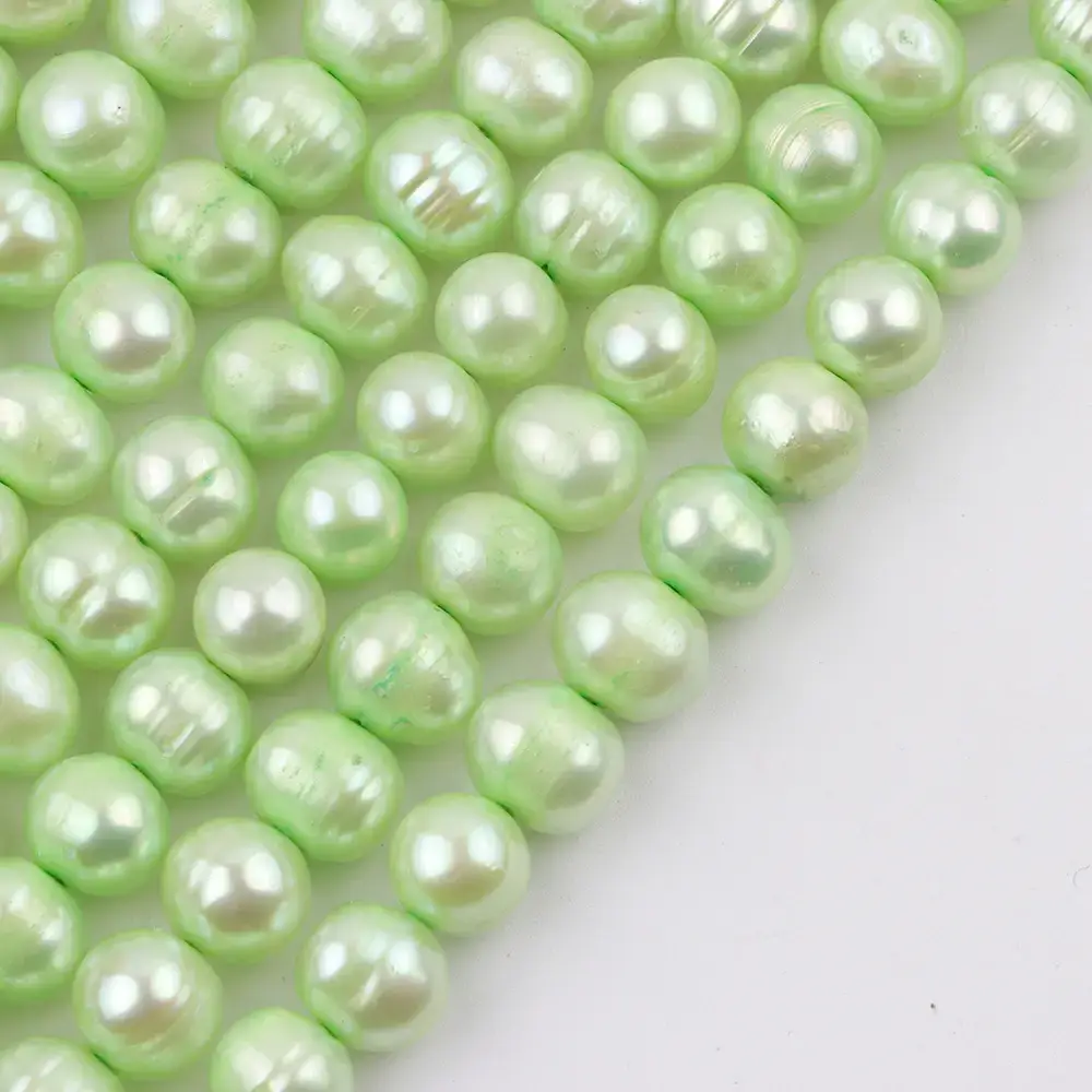 7-8mm Fluorescent Green Micro Thread Round Beads — feature 5