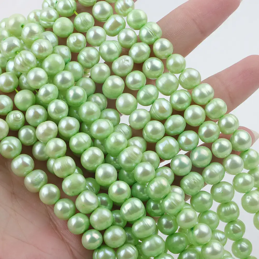 7-8mm Fluorescent Green Micro Thread Round Beads — feature 7