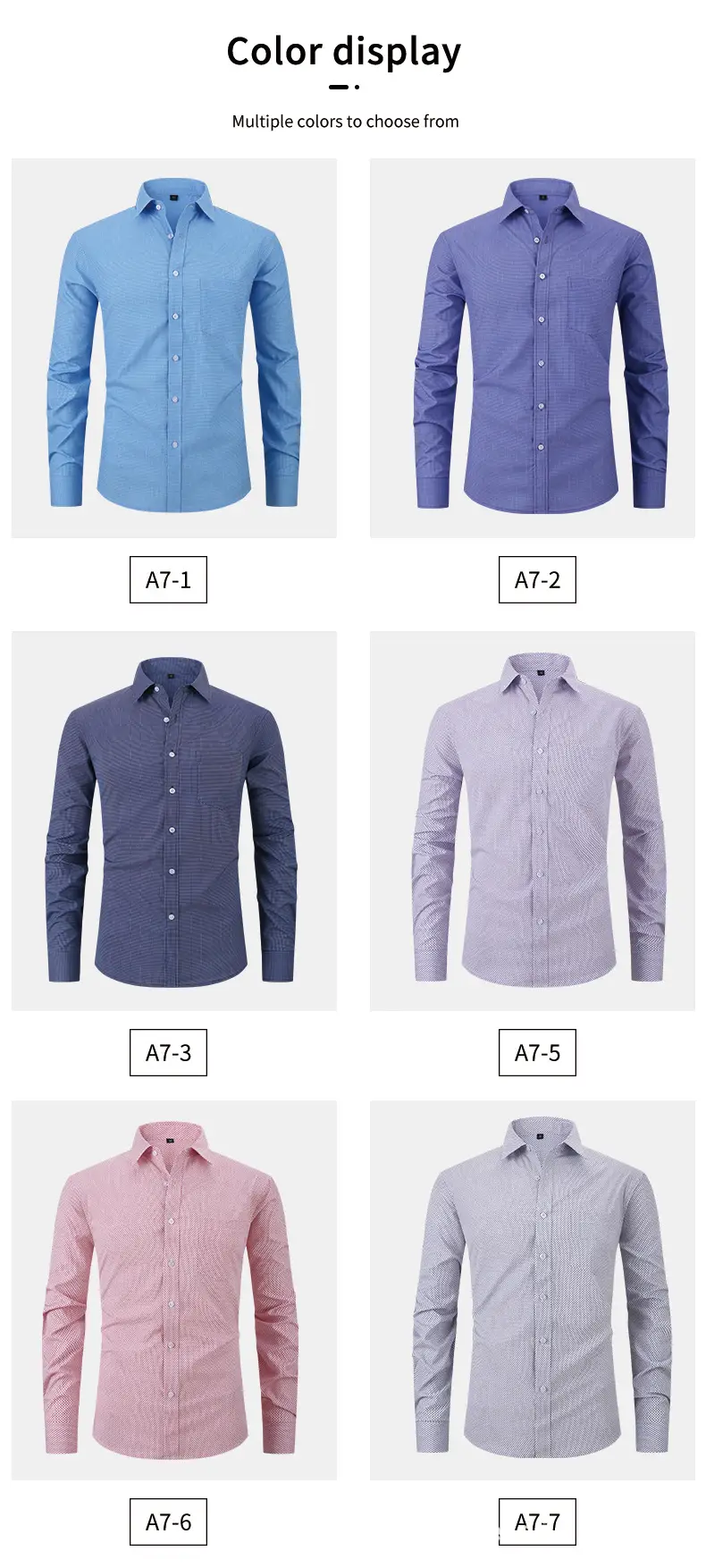 Men's Light Gray Thin Plaid Long Sleeve Shirt Plus Size — feature 21