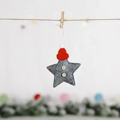 Christmas Dolls 5-Pin Star Decorations for Home Decor
