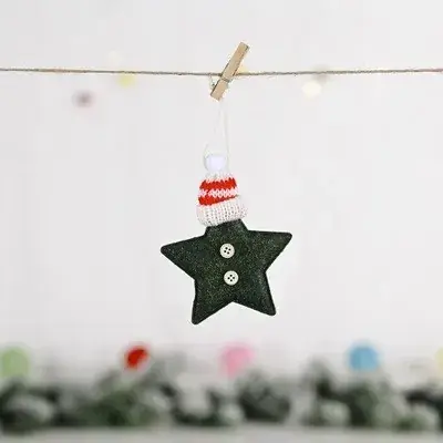 Christmas Dolls 5-Pin Star Decorations for Home Decor