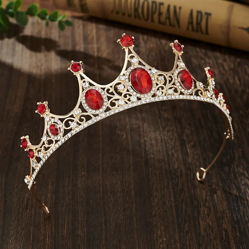 Retro Blue Crystal Princess Crown for Girls Birthday Dance — feature 11
