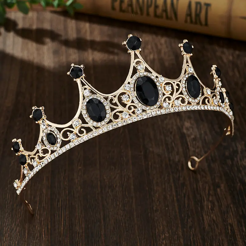Retro Blue Crystal Princess Crown for Girls Birthday Dance — feature 15