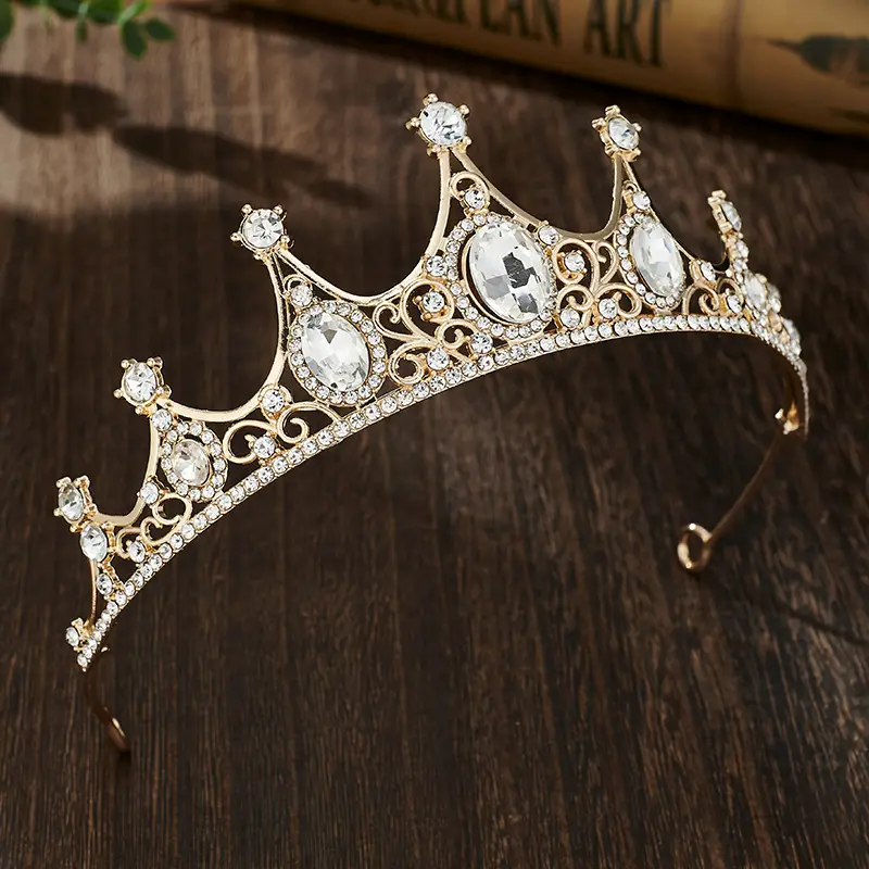 Retro Blue Crystal Princess Crown for Girls Birthday Dance — feature 17