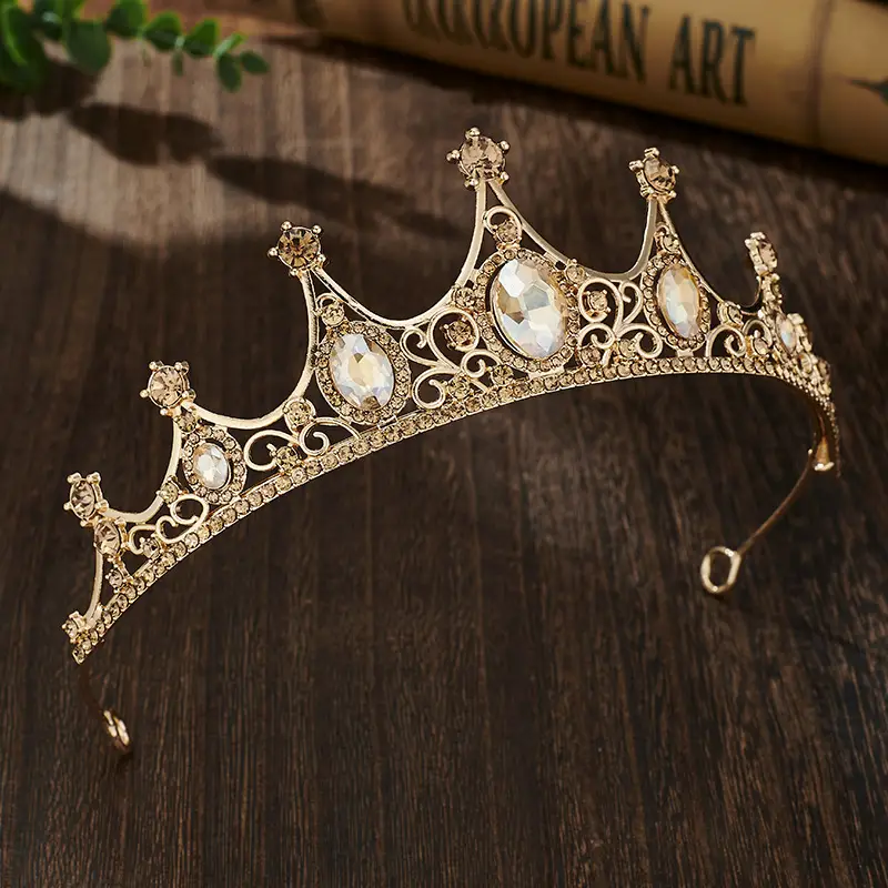 Retro Blue Crystal Princess Crown for Girls Birthday Dance — feature 19