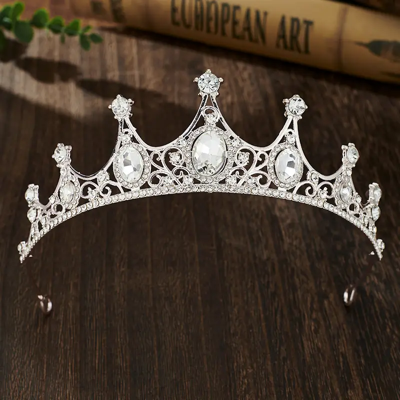 Retro Blue Crystal Princess Crown for Girls Birthday Dance — feature 20