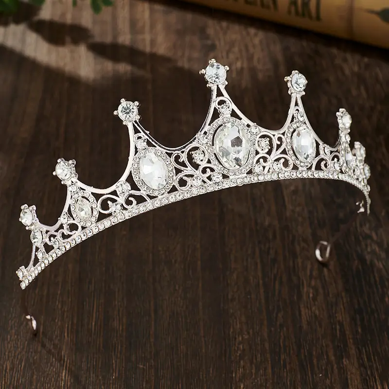 Retro Blue Crystal Princess Crown for Girls Birthday Dance — feature 21