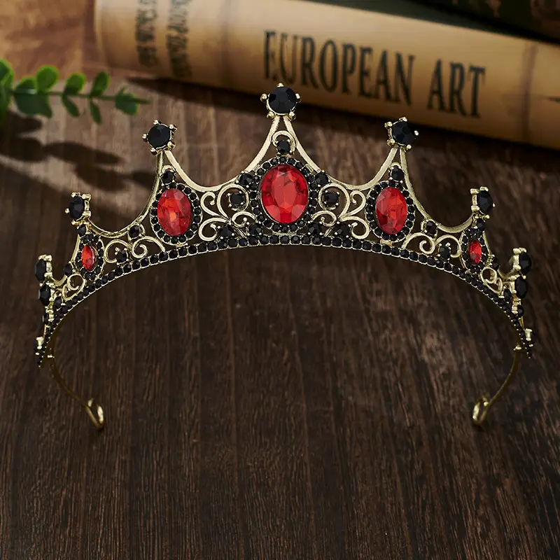 Retro Blue Crystal Princess Crown for Girls Birthday Dance — feature 24