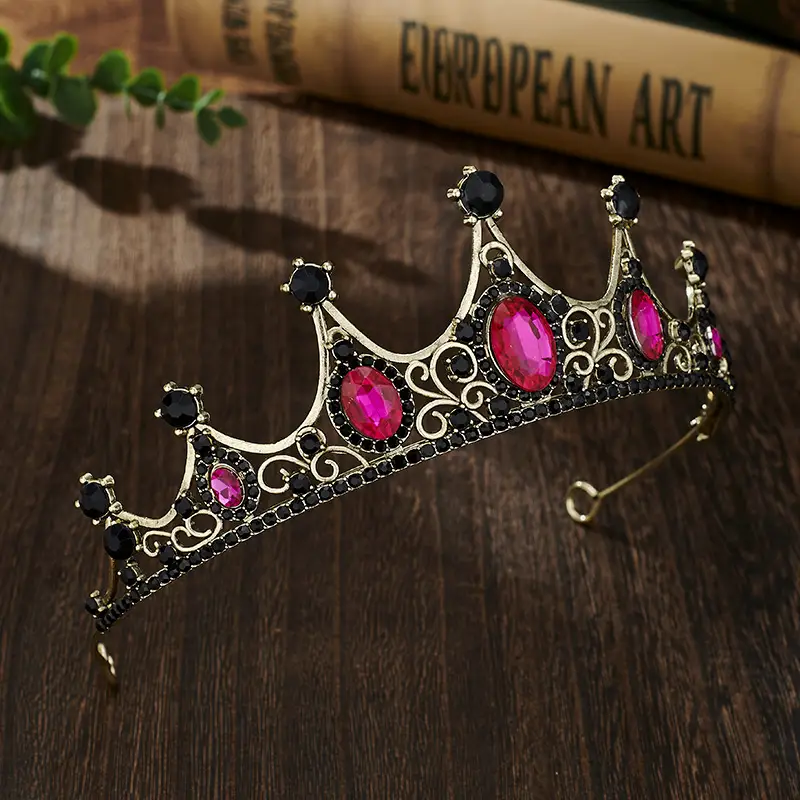 Retro Blue Crystal Princess Crown for Girls Birthday Dance — feature 27