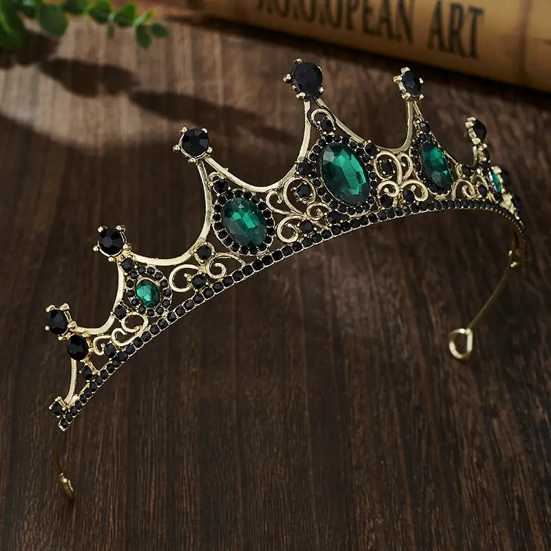Retro Blue Crystal Princess Crown for Girls Birthday Dance — feature 29