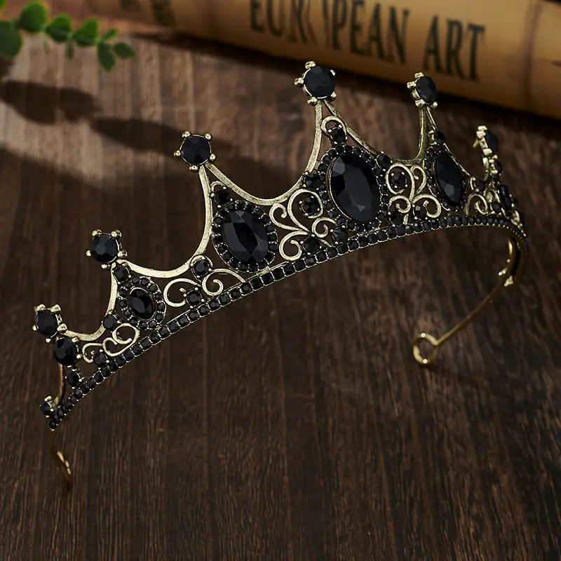 Retro Blue Crystal Princess Crown for Girls Birthday Dance — feature 31