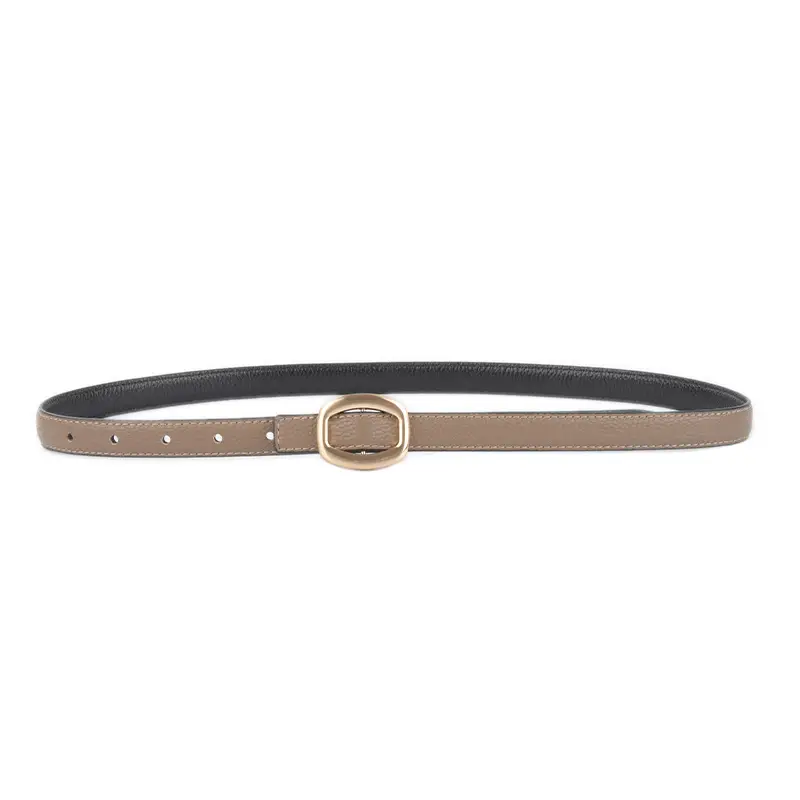 Women's Light-colored Cowhide Leather Belt with Buckle - Image 15