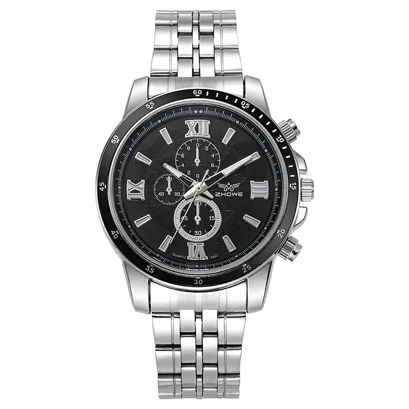 Men's Black Quartz Watch with Silicone Band & Large Dial — feature 9