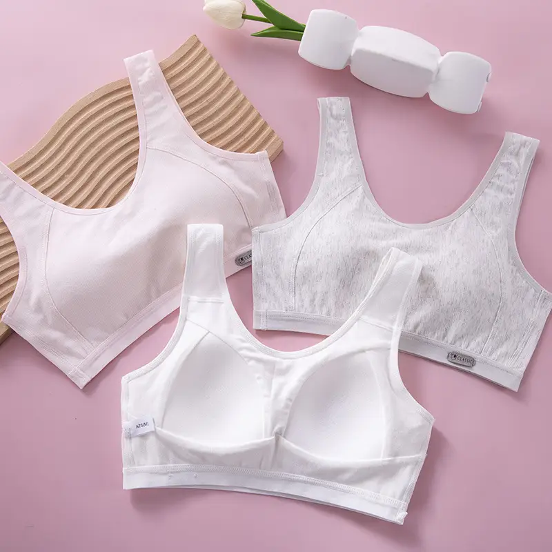 Girl's underwear development period junior high school students adolescent sports calf cotton thin girl's bra autumn