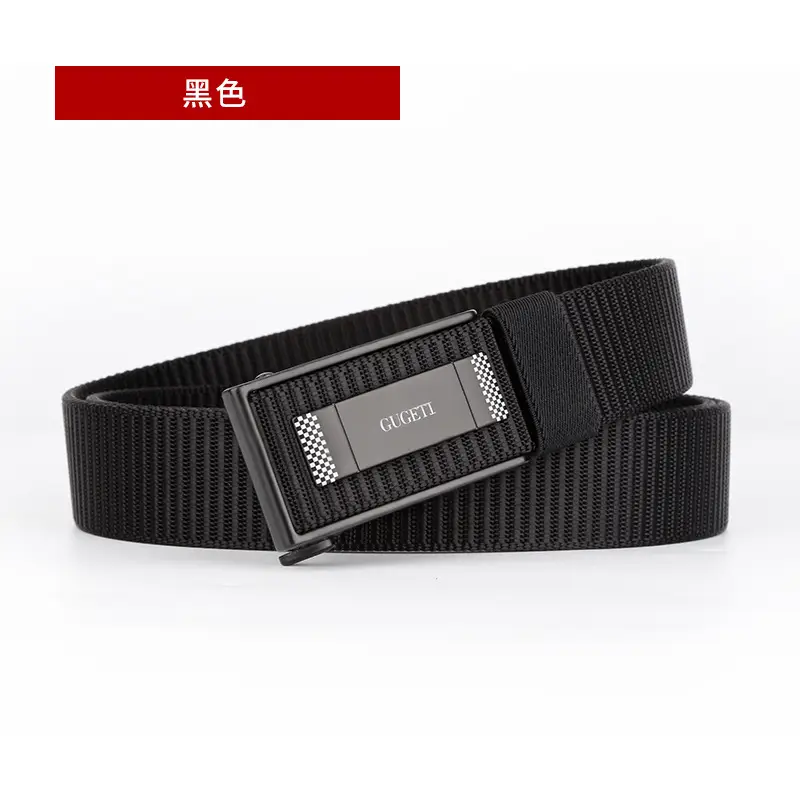 Men's Black Automatic Buckle Belt with Light - Image 1