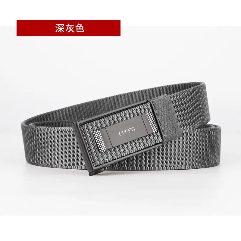 Men's Black Automatic Buckle Belt with Light - Image 2