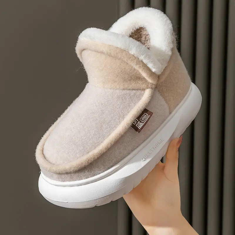 Women's Fleece Lined Warm Slippers Winter Grey