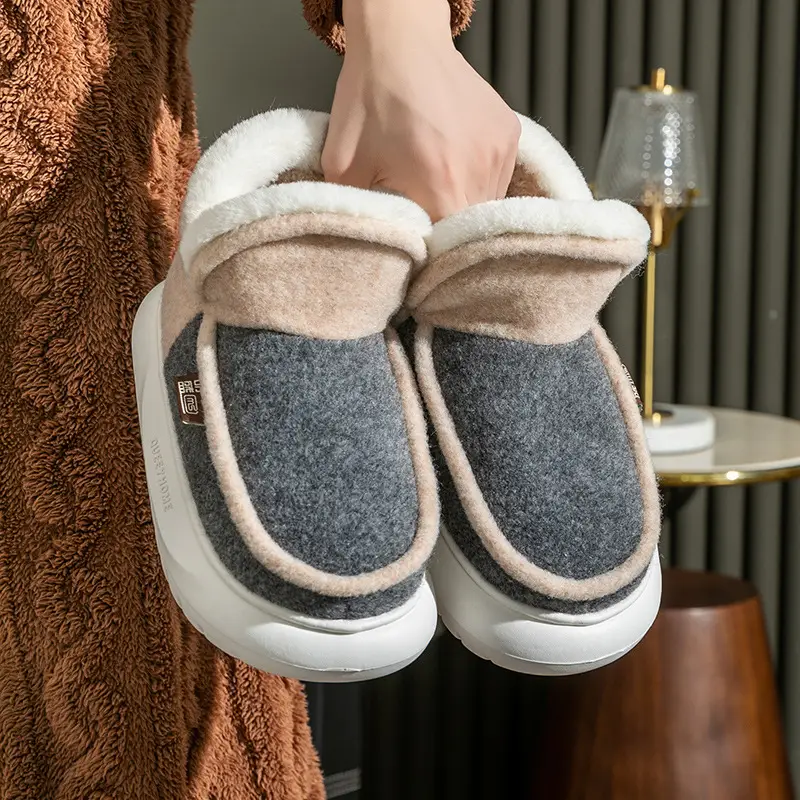 Women's Fleece Lined Warm Slippers Winter Grey