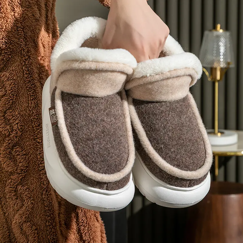 Women's Fleece Lined Warm Slippers Winter Grey