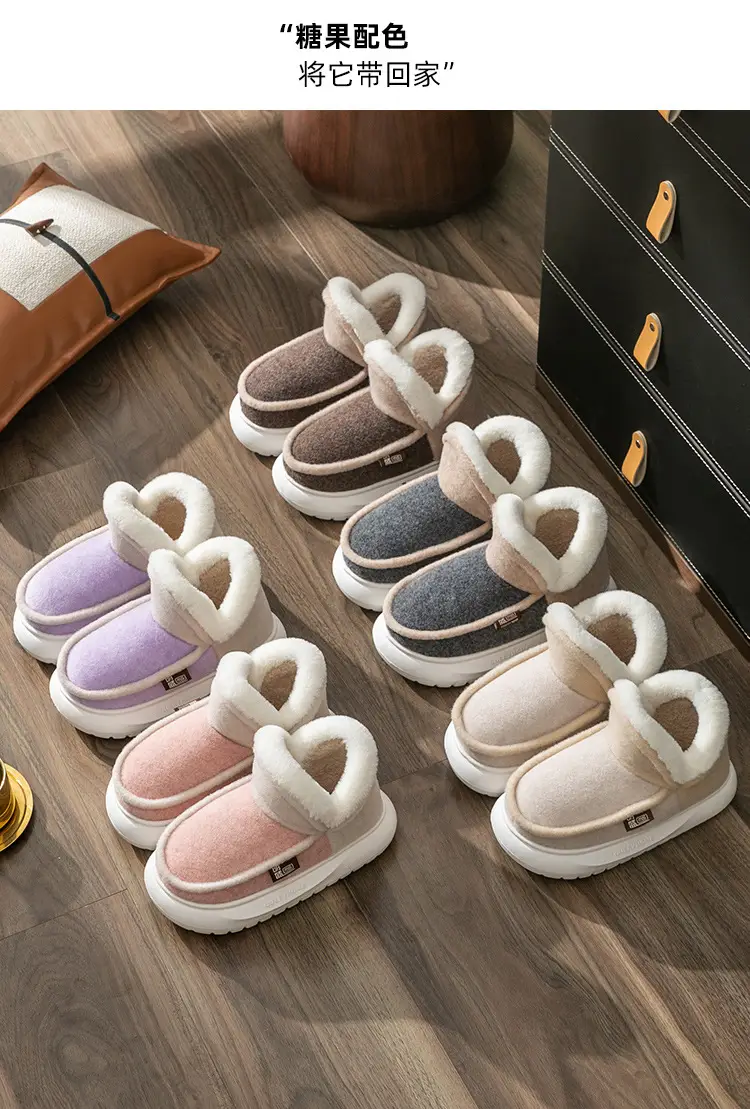 Women's Fleece Lined Warm Slippers Winter Grey — feature 11