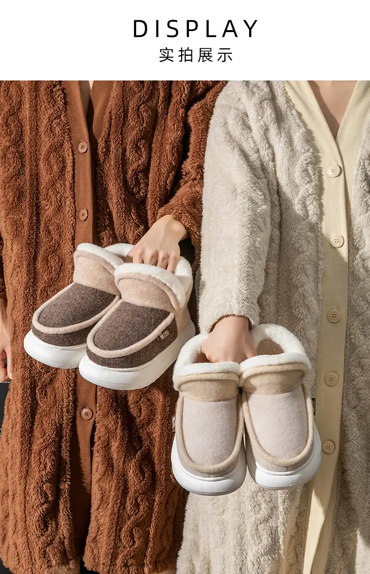 Women's Fleece Lined Warm Slippers Winter Grey — feature 8