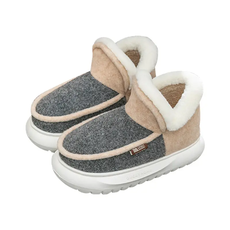 Women's Fleece Lined Warm Slippers Winter Grey