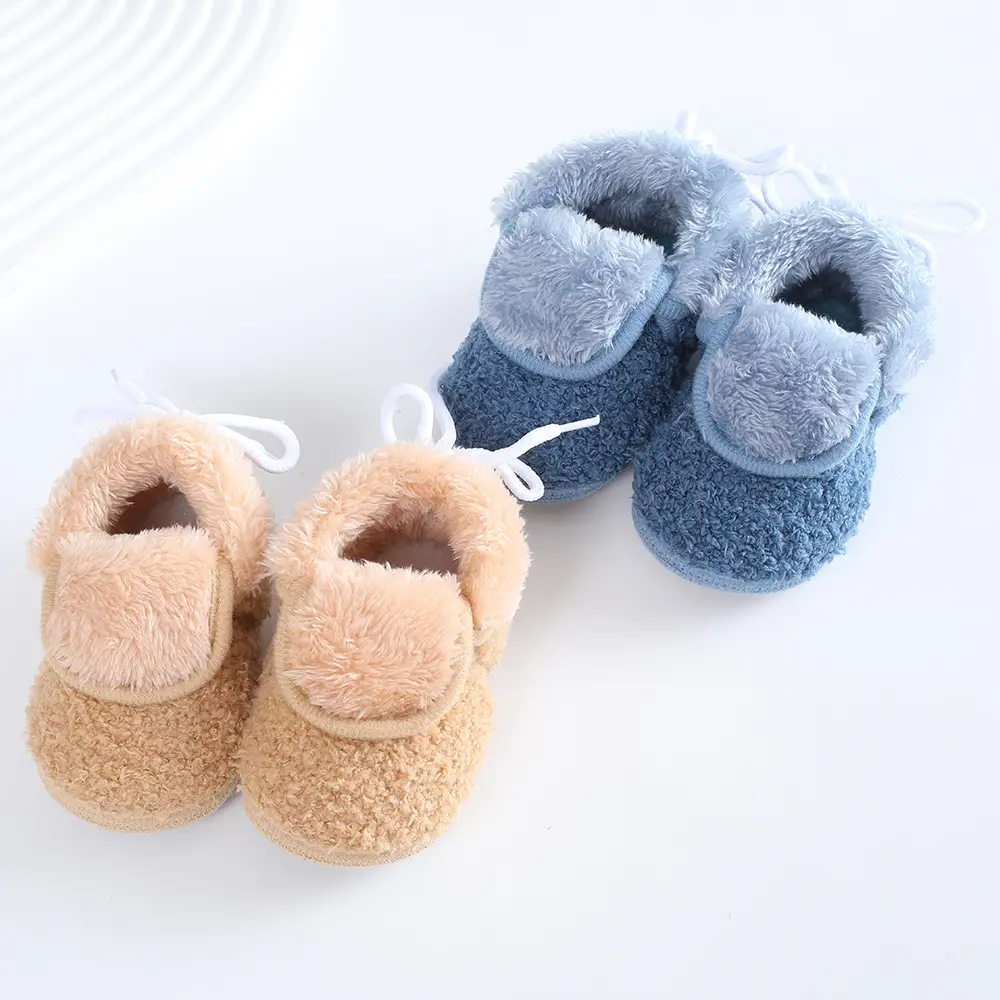 Newborn Fleece Lined Baby Shoes Blue 3-5-9 — feature 4