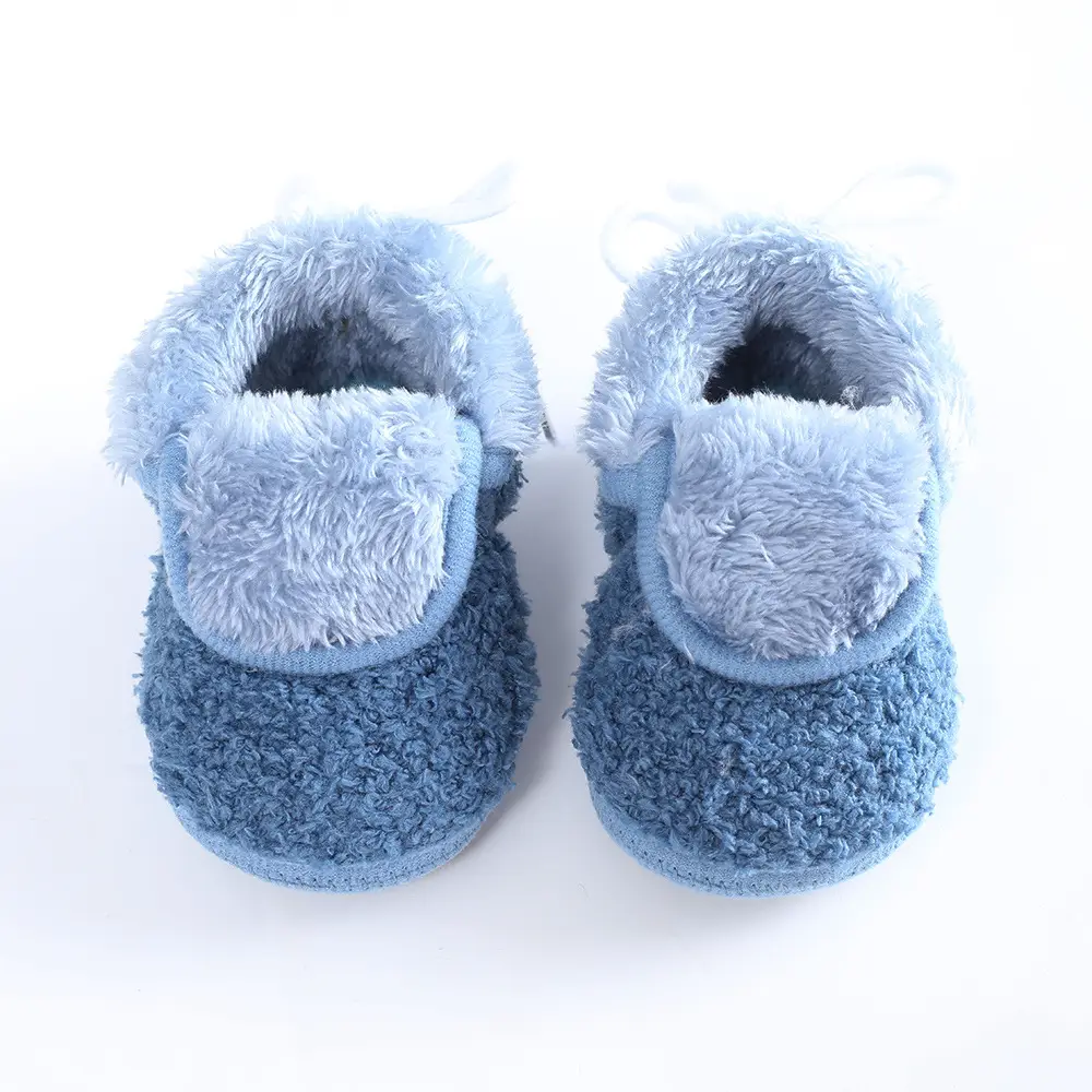 Newborn Fleece Lined Baby Shoes Blue 3-5-9 — feature 6