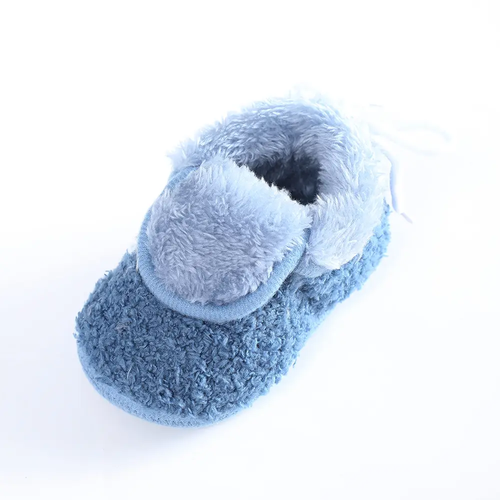 Newborn Fleece Lined Baby Shoes Blue 3-5-9 — feature 8