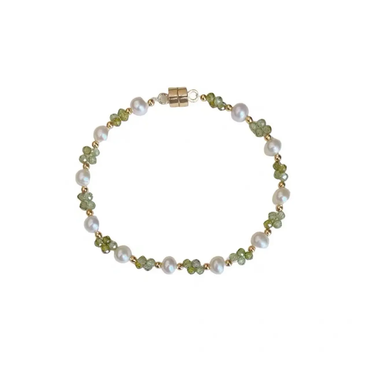 Green Zircon Pearl Bracelet with Clasp - Image 5