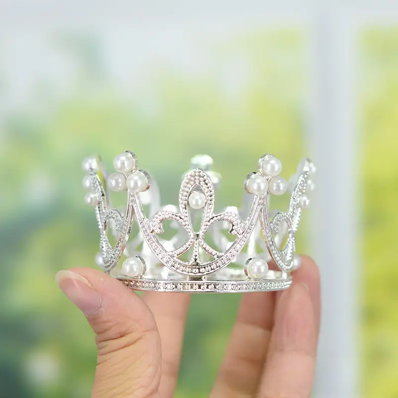 Pearl Crown Pet Headwear Amazon Cross-border Hot Selling Jewelry Birthday Holiday Decoration - Image 2