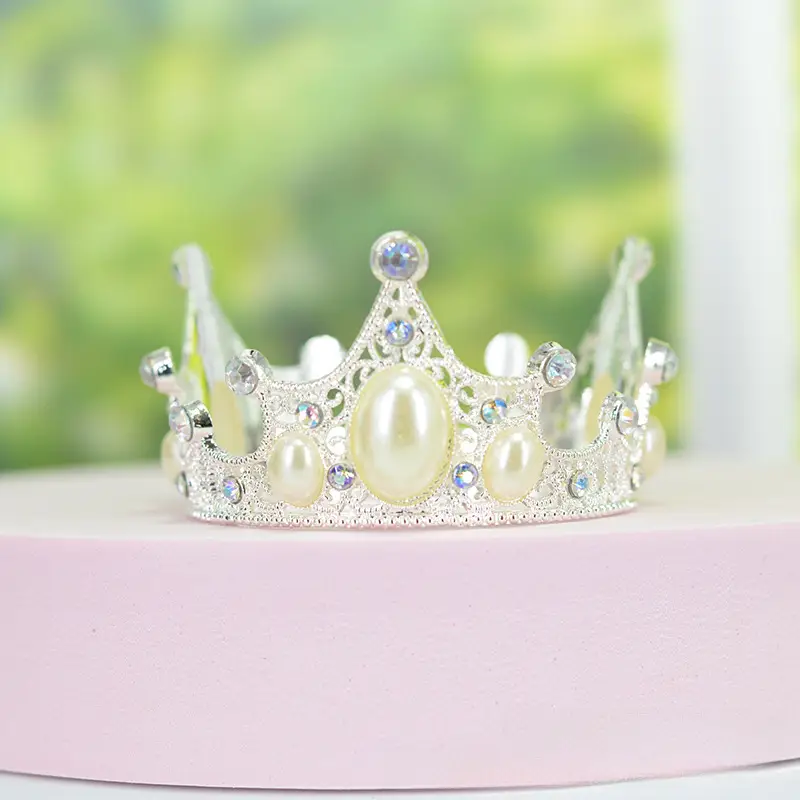 Pearl Crown Pet Headwear Amazon Cross-border Hot Selling Jewelry Birthday Holiday Decoration - Image 4