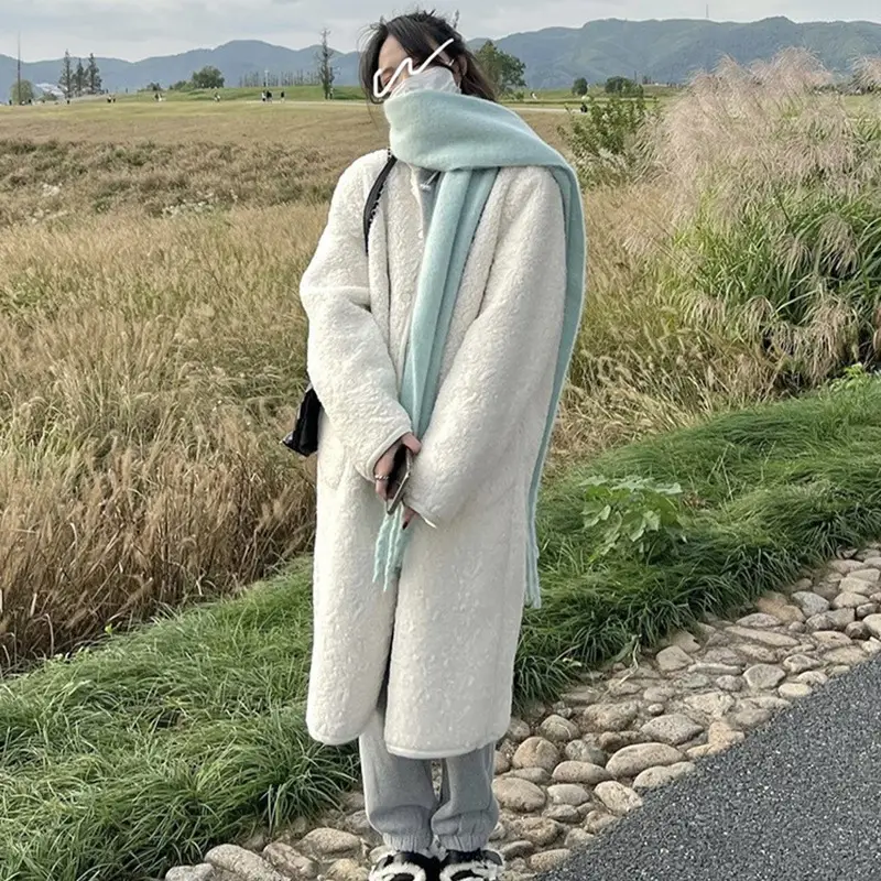 2025 Mohair Scarf Women Winter Tassel Blue - Image 13