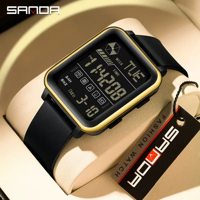 Sanda Digital Watch for Teens Waterproof Black