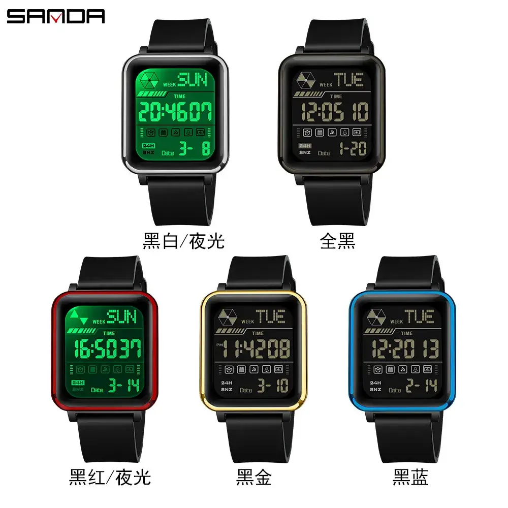 Sanda Digital Watch for Teens Waterproof Black