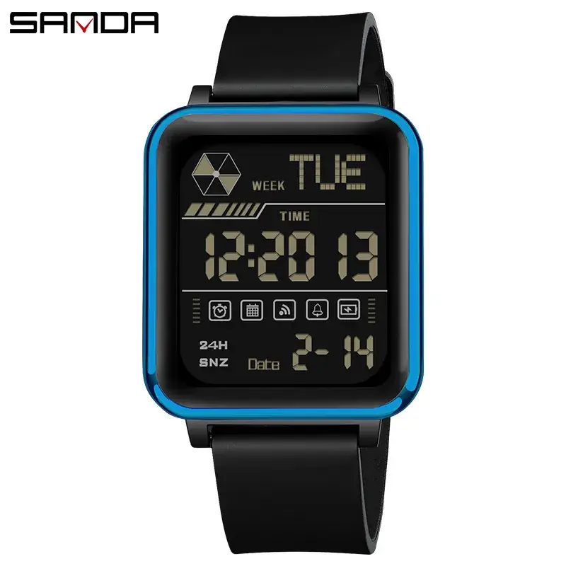 Sanda Digital Watch for Teens Waterproof Black