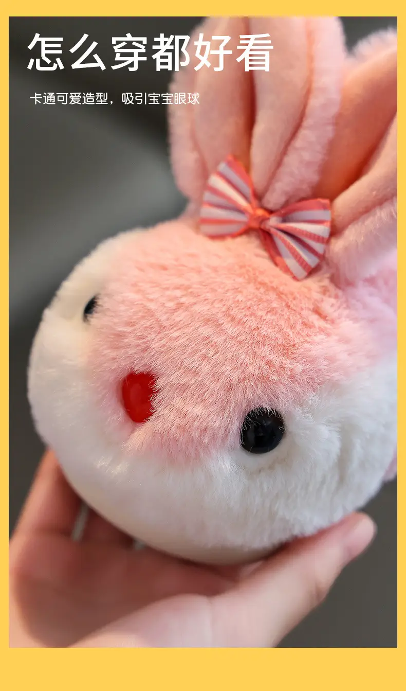 Children's cotton slippers winter cartoon cute rabbit Boys Girls warm non-slip home kids plush slippers — feature 9