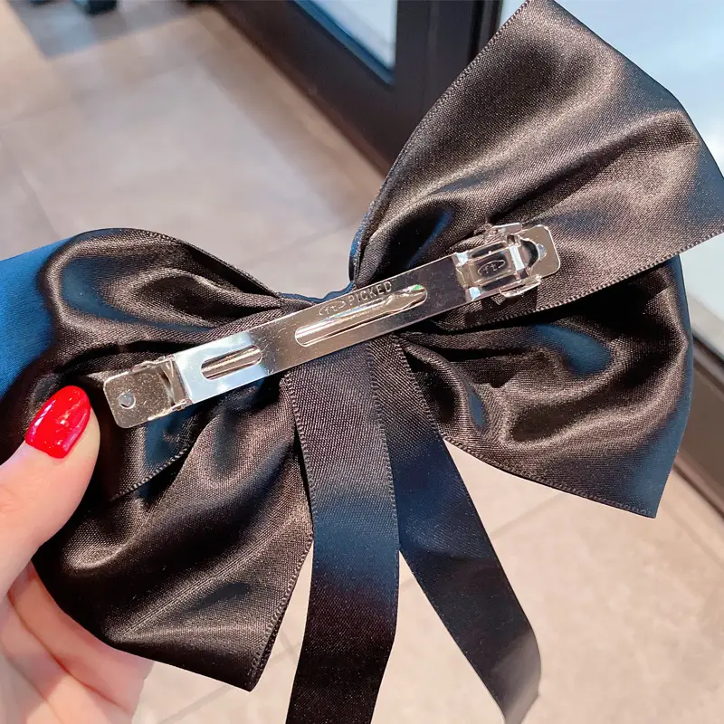 Red Bow Headband for Women Spring Clip Hair Accessory - Image 4