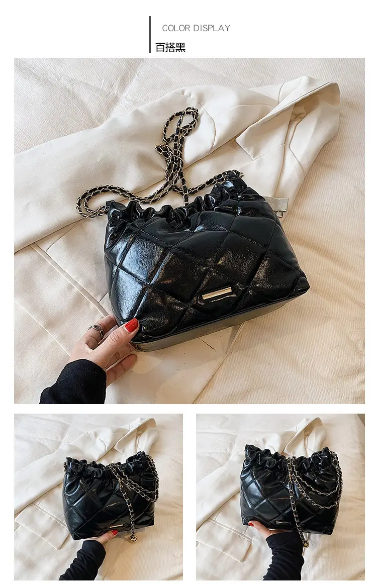 Nude Quilted Shoulder Bag with Chain Strap — feature 11
