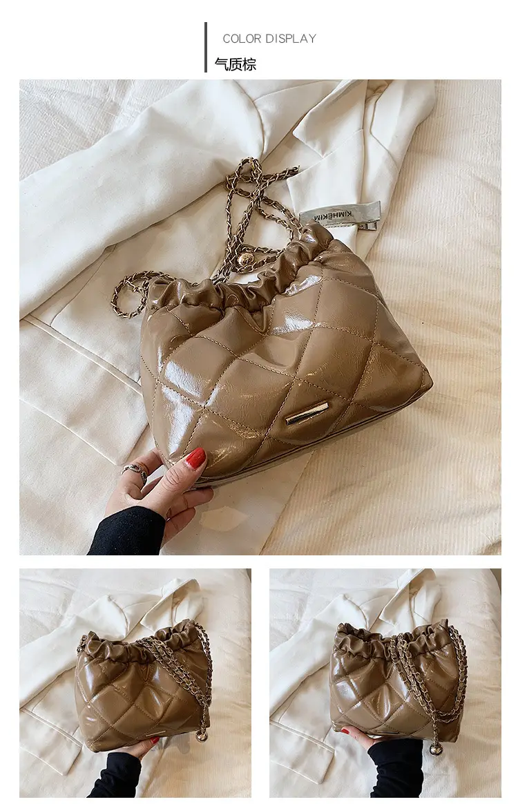 Nude Quilted Shoulder Bag with Chain Strap — feature 8