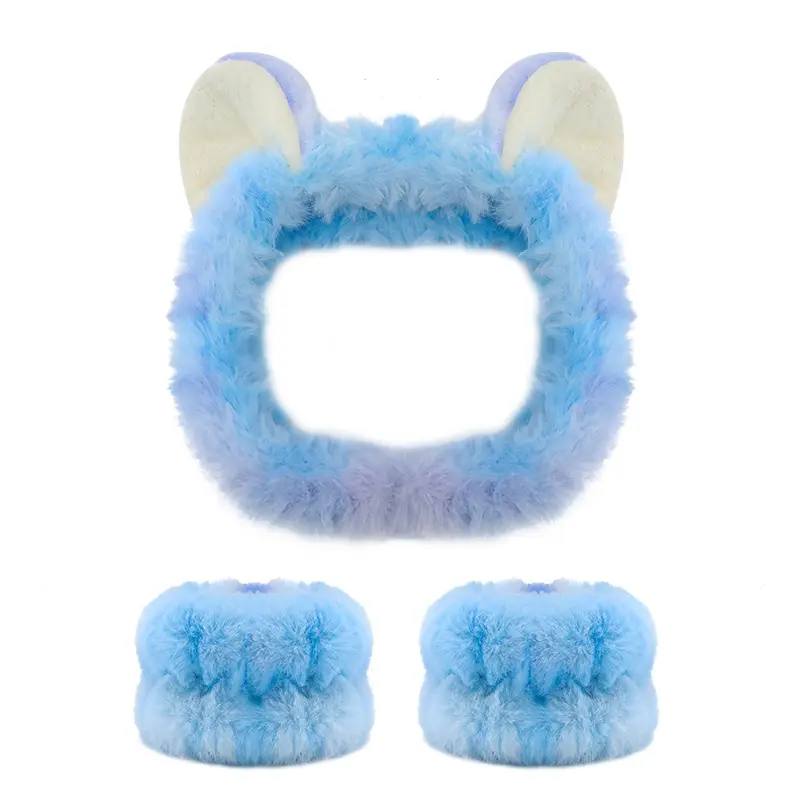Plush Bear Ears Wrist Strap Face Wash Hair Band Set — feature 17